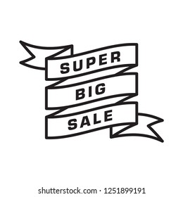 shopping sale ribbon in trendy flat style 
