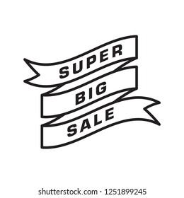 shopping sale ribbon in trendy flat style 