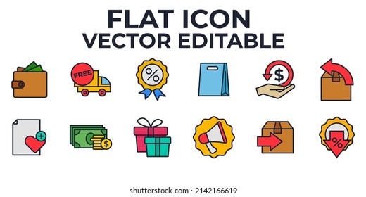 Shopping Sale set icon symbol template for graphic and web design collection logo vector illustration