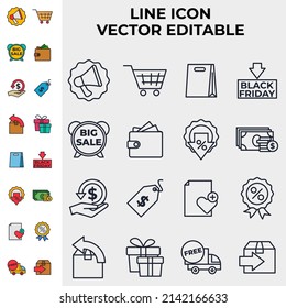 Shopping Sale set icon symbol template for graphic and web design collection logo vector illustration