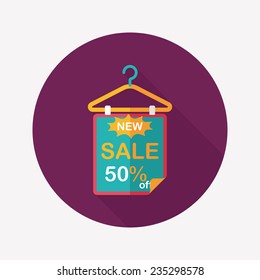 shopping sale sign flag flat icon with long shadow,eps10