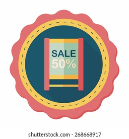 shopping sale sign flag flat icon with long shadow,eps10