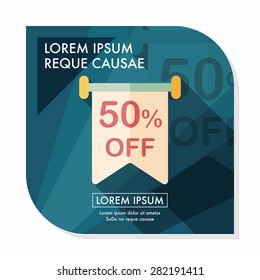 shopping sale sign flag flat icon with long shadow,eps10