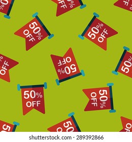 shopping sale sign flag flat icon,eps10 seamless pattern background