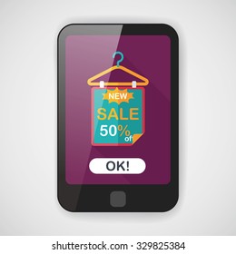 shopping sale sign flag flat icon with long shadow,eps10