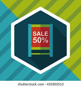 shopping sale sign flag flat icon with long shadow,eps10