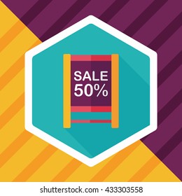 shopping sale sign flag flat icon with long shadow,eps10