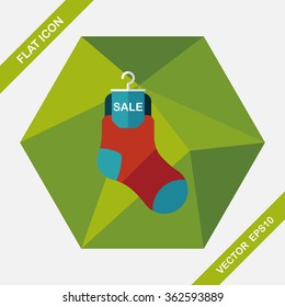 shopping sale socks flat icon with long shadow,eps10