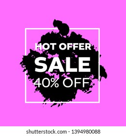 Shopping sale square frames templates. Special offers advertisement vector borders with grunge texture. Percentage discount, hot price coupons layouts sing. on pink background.