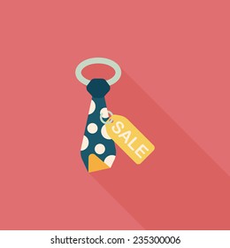 shopping sale tie flat icon with long shadow,eps10