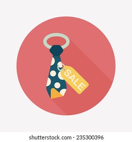 shopping sale tie flat icon with long shadow,eps10
