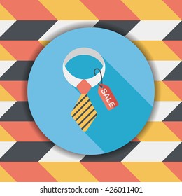 shopping sale tie flat icon with long shadow,eps10