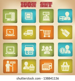 Shopping and sale vintage icons,vector