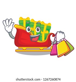 Shopping santa claus sleigh in shape cartoon