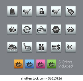 Shopping // Satinbox Series -------It includes 5 color versions for each icon in different layers ---------