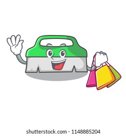 Shopping scrub brush character cartoon