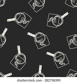 shopping search doodle seamless pattern background