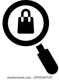 Shopping Search Icon Glyph Vector Illustration