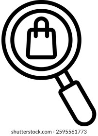 Shopping Search Icon Outline Vector Illustration
