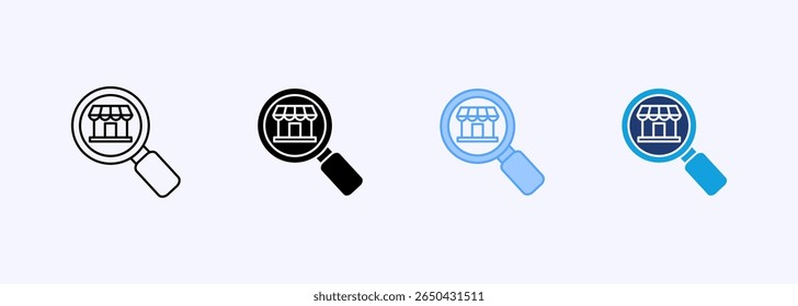 Shopping Search Icon Set Multiple Style Collection