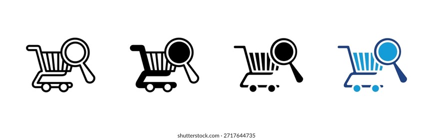 Conjunto de iconos de Búsqueda de compras colección de estilo múltiple