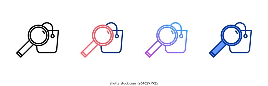 Shopping Suche Symbolblatt mehrere Stilkollektion