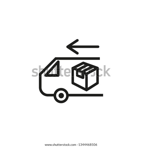 Shopping service line icon. Truck, parcel, post.\
Fast delivery concept. Can be used for topics like mail,\
transportation,\
industry