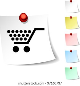 Icono de hoja de compras. Ilustración vectorial.