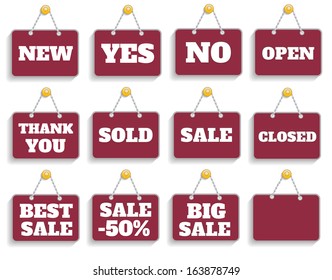 Shopping sign board set