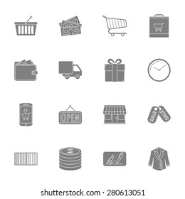 Shopping silhouettes icons set illustration graphic design