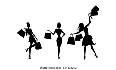 shopping silhouette