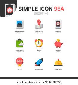 Shopping Simple Icon Set