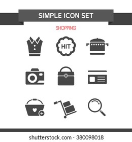 shopping simple icon set