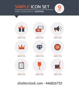 shopping simple icon set
