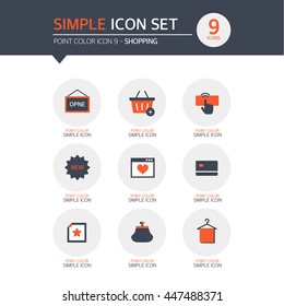 shopping simple icon set