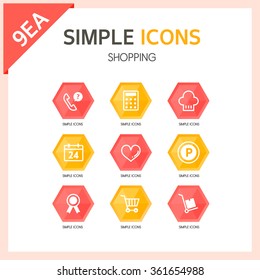 shopping Simple icons set