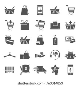 Shopping simple universal icons set for web adn mobile design
