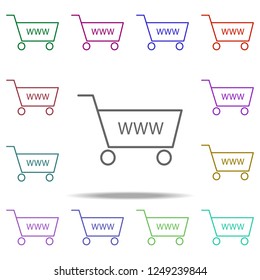 shopping sites icon. Elements of commerce in multi color style icons. Simple icon for websites, web design, mobile app, info graphics