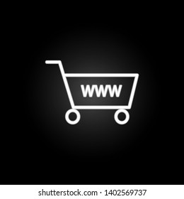 shopping sites neon icon. Elements of commerce set. Simple icon for websites, web design, mobile app, info graphics