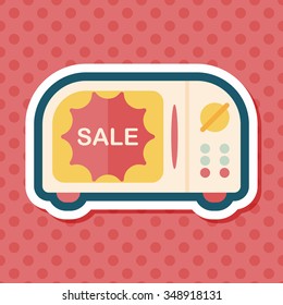shopping slae microwaves oven flat icon with long shadow,eps10