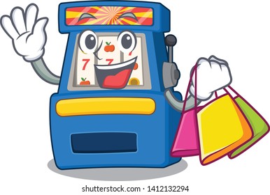 Shopping slot machine isolated in the character