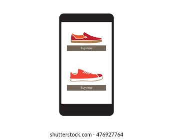 Shopping with smart phone vector