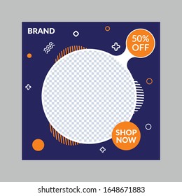 shopping social media post design vector template