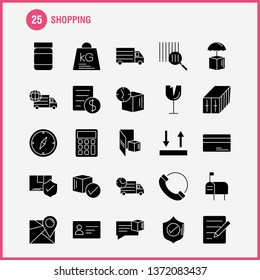 Shopping Solid Glyph Icon for Web, Print and Mobile UX/UI Kit. Such as: Bottle, Health, Shipping, Delivery, World, Transport, Map, Delivery, Pictogram Pack. - Vector