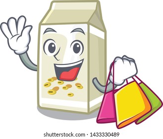 Shopping Soy Milk Isolated With The Character