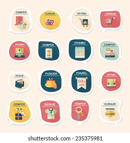 shopping speech bubble flat design background set, eps10