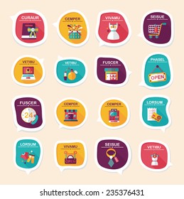 shopping speech bubble flat design background set, eps10