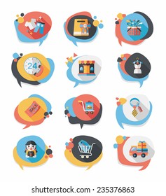 shopping speech bubble flat design background set, eps10