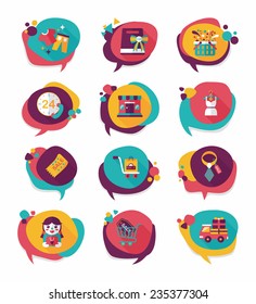 shopping speech bubble flat design background set, eps10