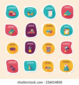 shopping speech bubble flat design background set, eps10